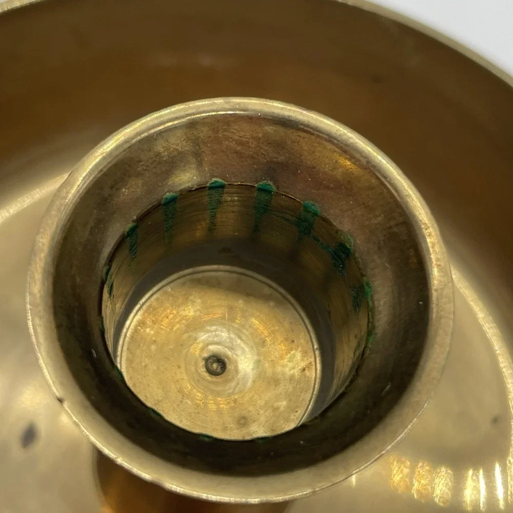 Vintage Solid Brass Frying Pan Drip Pan Candle‎ Holder Made In India